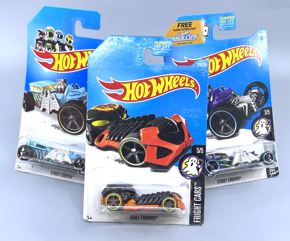 Hot Wheels FRIGHT CARS Lot Street Creeper Skull Crusher HW City 1:64 Diecast NOC